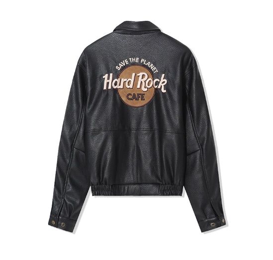 One de lock patch embroidery leather jumper