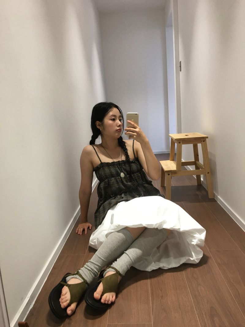 suede strap sandals (2color)