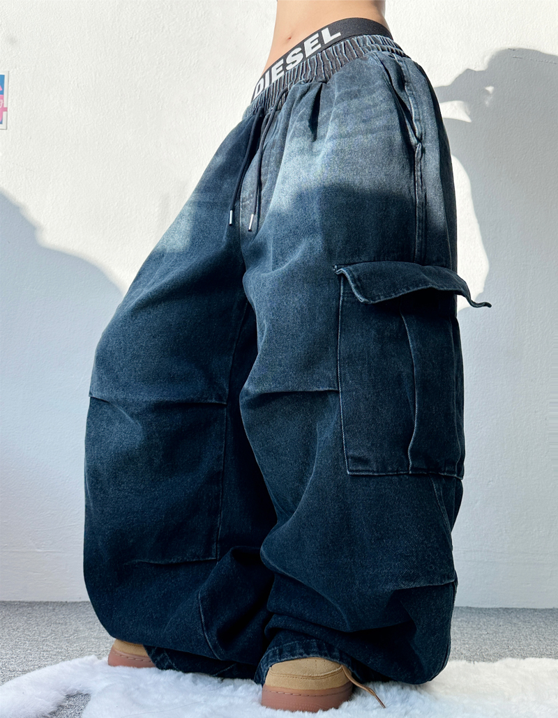 GRADATION PARACHUTE CARGO DENIM💙💚💛🩶🖤 - 4 COLORS