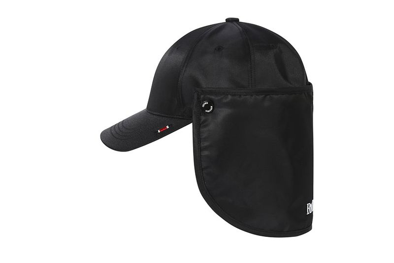 EARFLAP BUTTON BALL CAP_BLACK