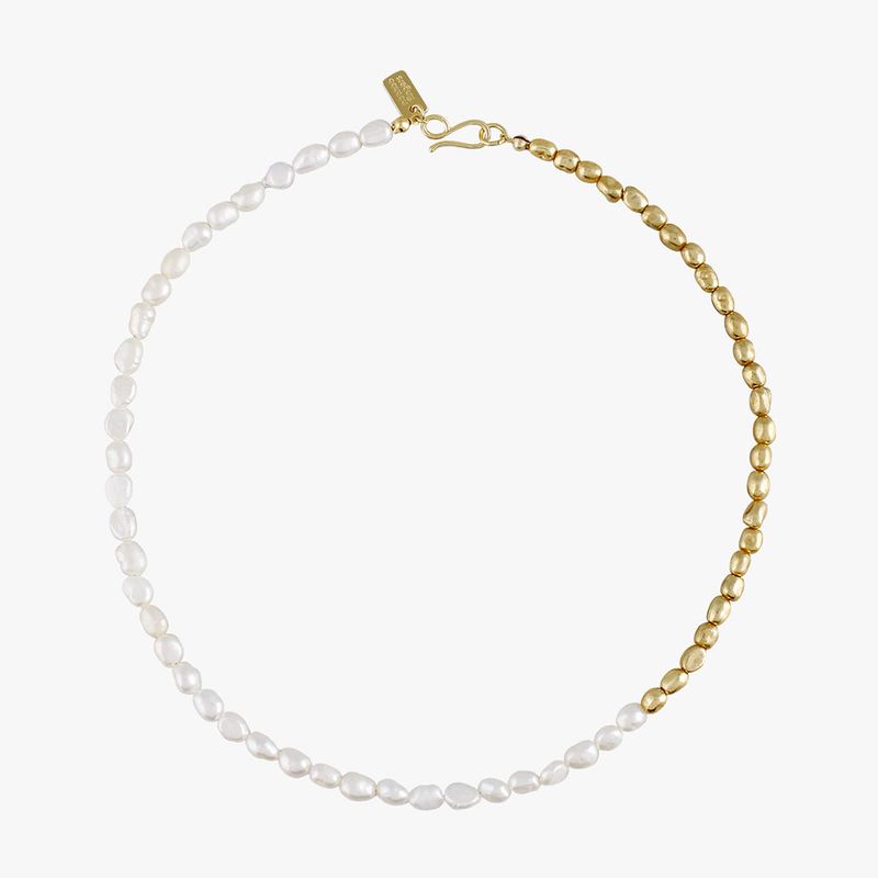 Fresh Pearl Golden Necklace