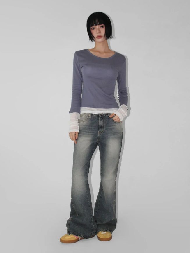 SHIRRING UNBALANCE SKIRT