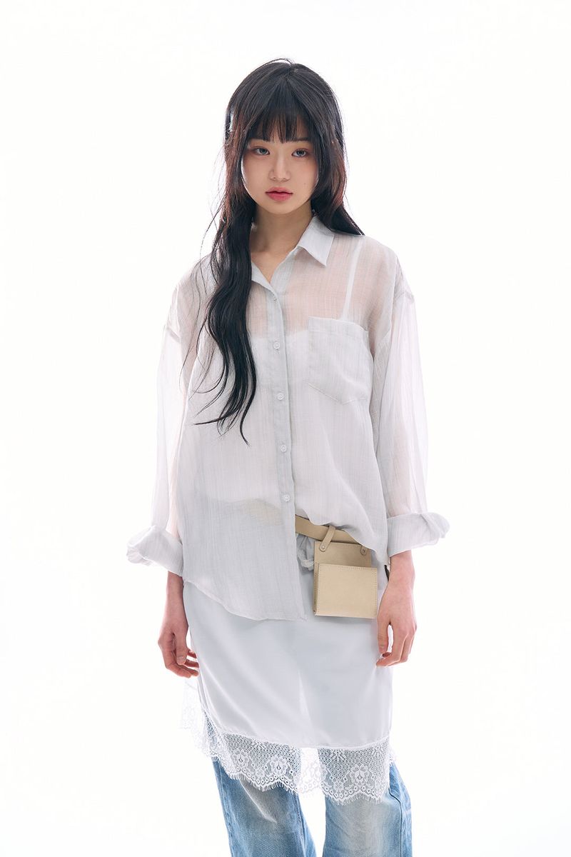 Celeste see-through loose shirt
