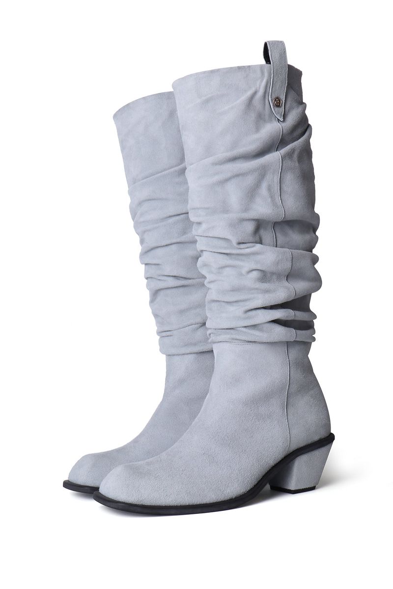 BLURRY WRINKLE LONG BOOTS_3COLORS