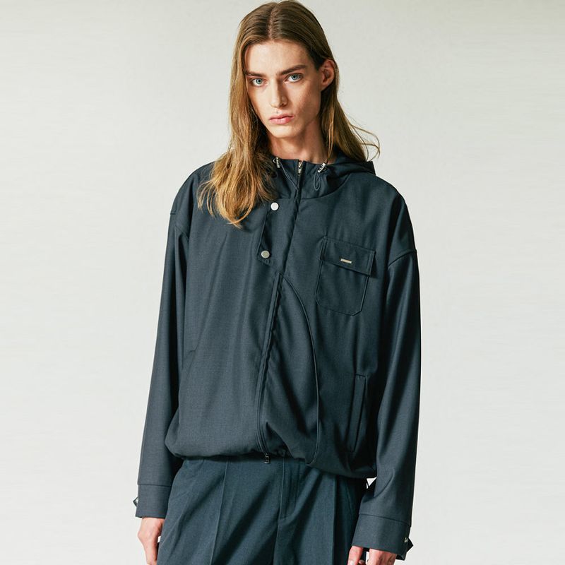 FRONT ARCH COVER HOODIE BLOUSON GREY
