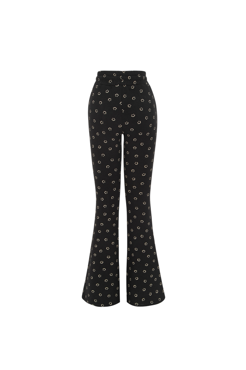 smile winter boot cut pants black