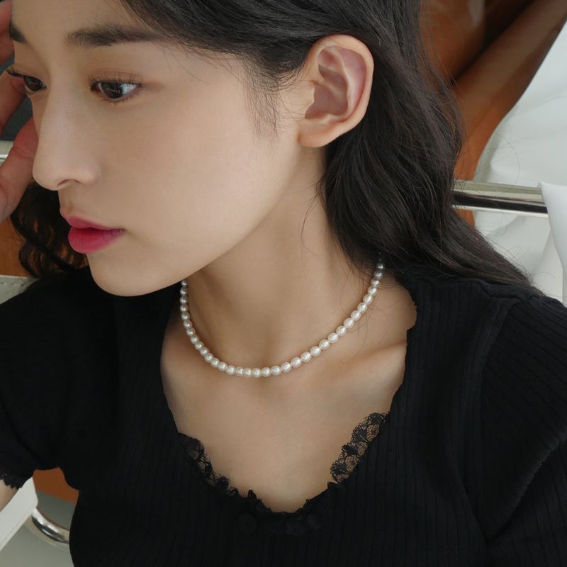 14K GOLD-FILLED RICE PEARL NECKLACE