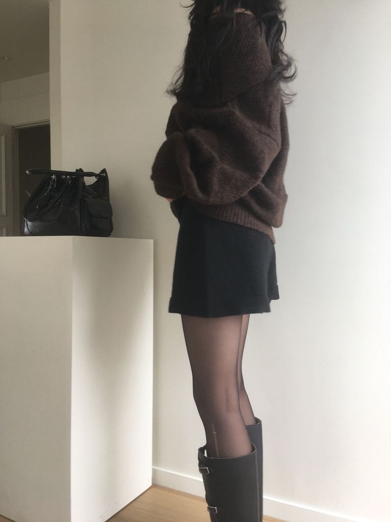 wool knit shorts