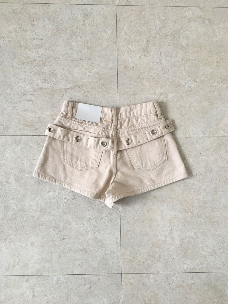 Eyelet cotton shorts