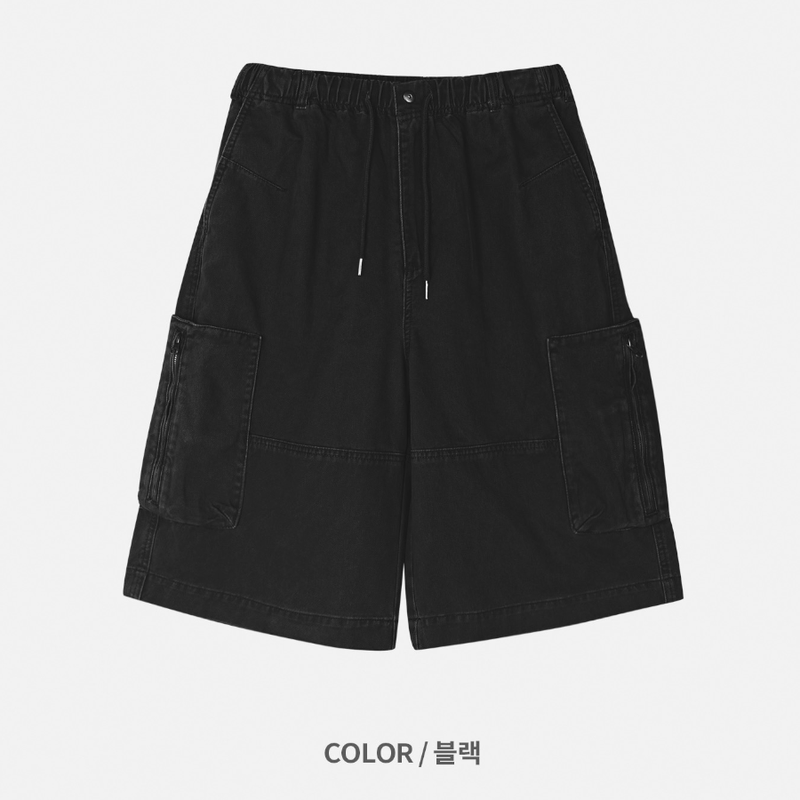 zipper bermuda cargo pants