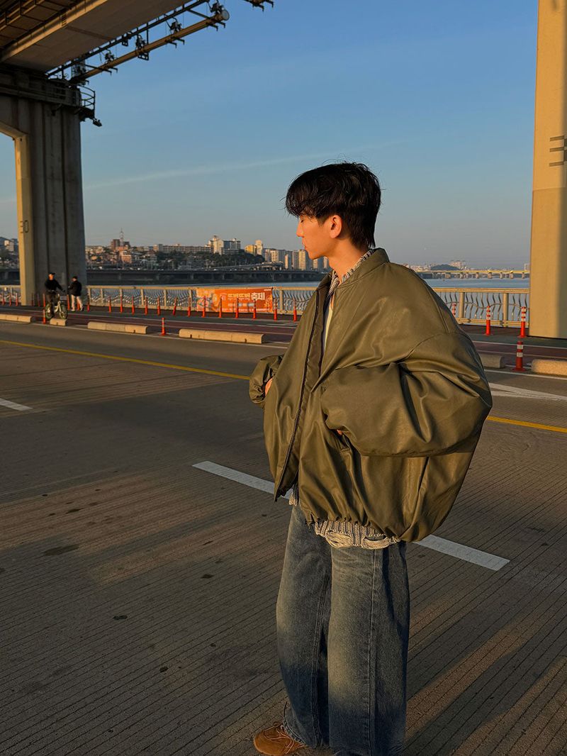 2 Low Leather Bomber MA-1 Jumper (2color)