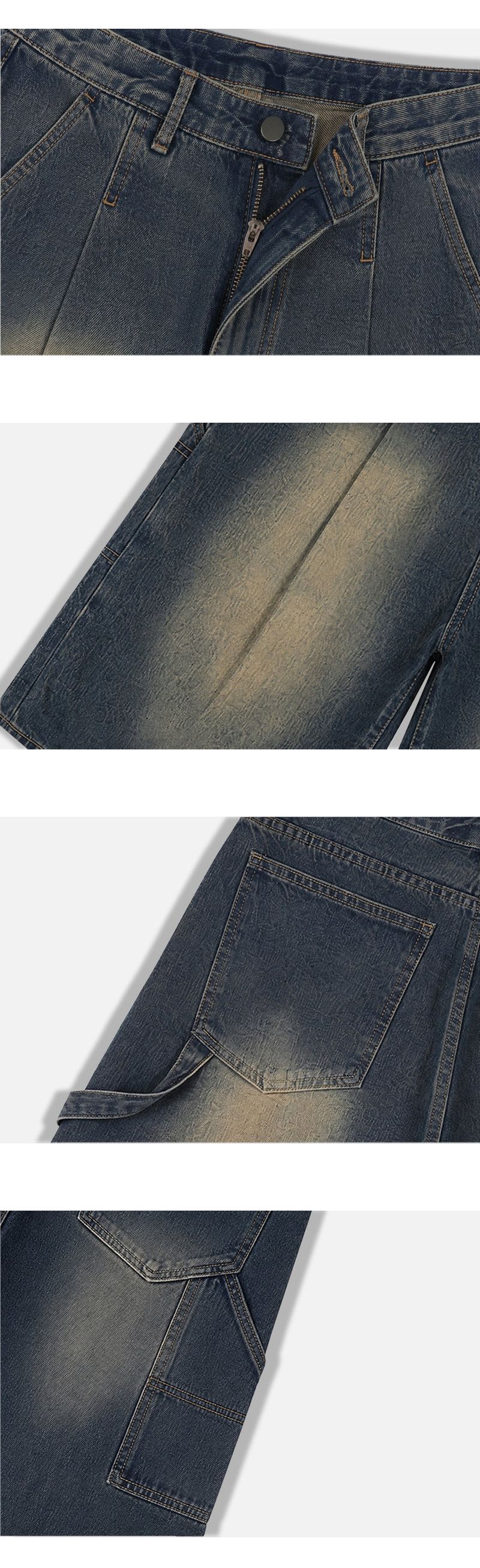 urban carpenter bermuda denim pants (muddy indigo)