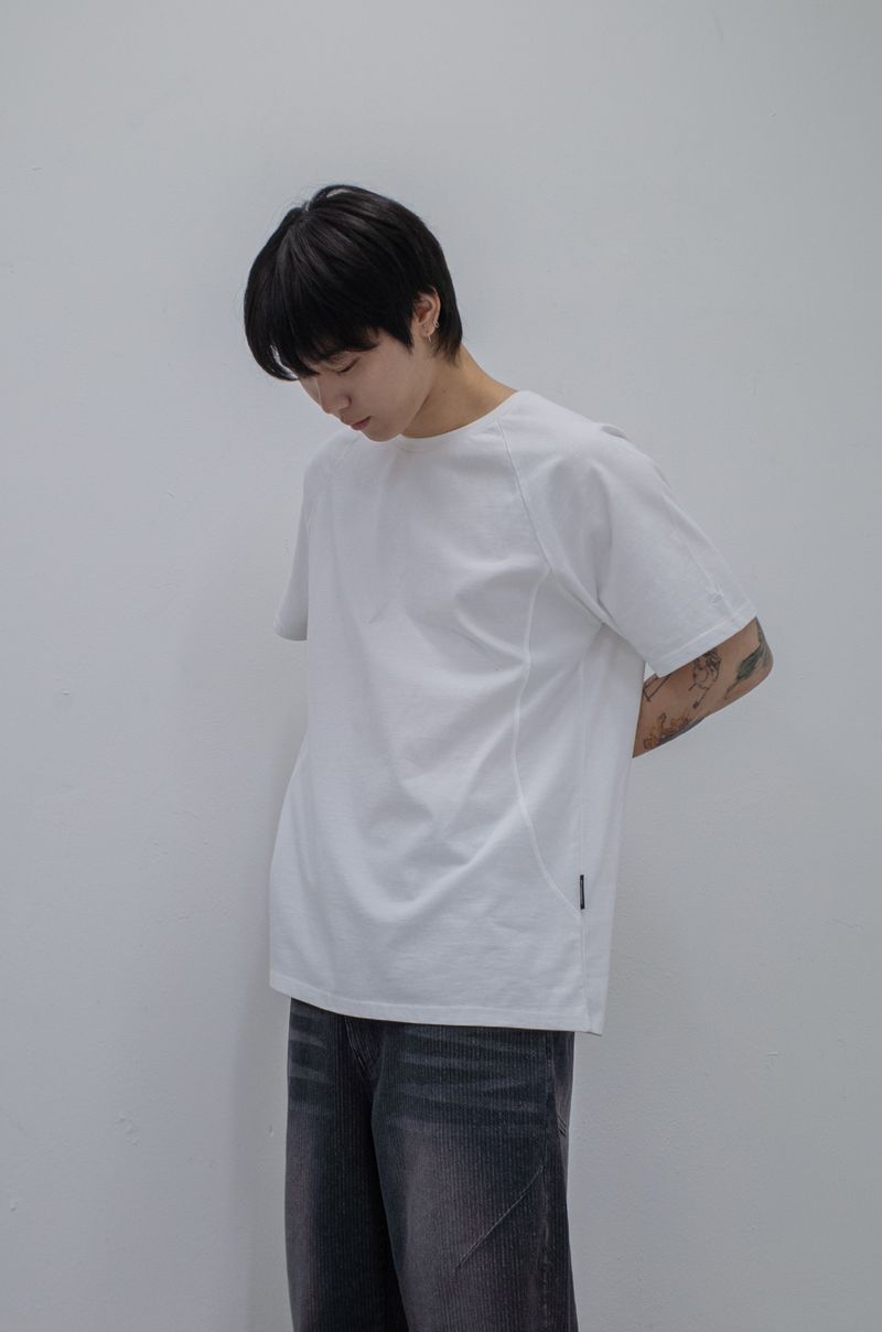 Side Panel Raglan Tee White