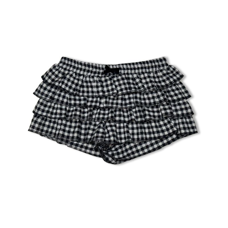 Wool Check Frill Shorts (3colors)