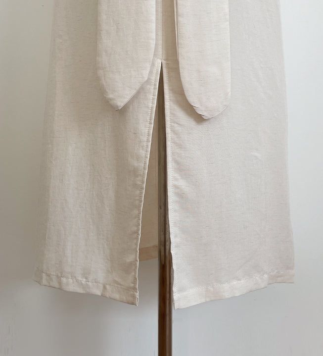Gelad Linen Side Wrap Sleeveless Long One Piece