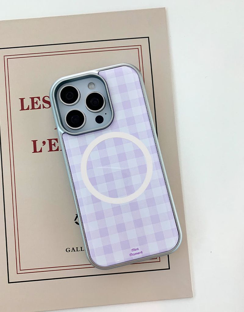 [MADE]ピクニックライラック エポキシ シルバー MagSafe対応 iPhoneケース