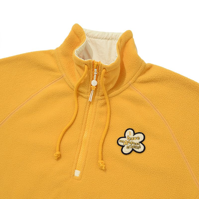 HALF ZIP UP FLEECE TOP [MUSTARD]