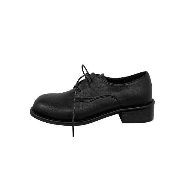 School Round Lace-up Loafers