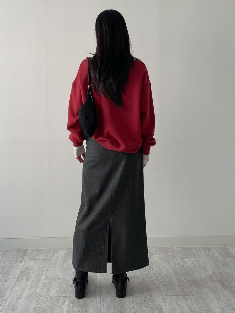 Two-way Boat Neck Over Fit Sweatshirt