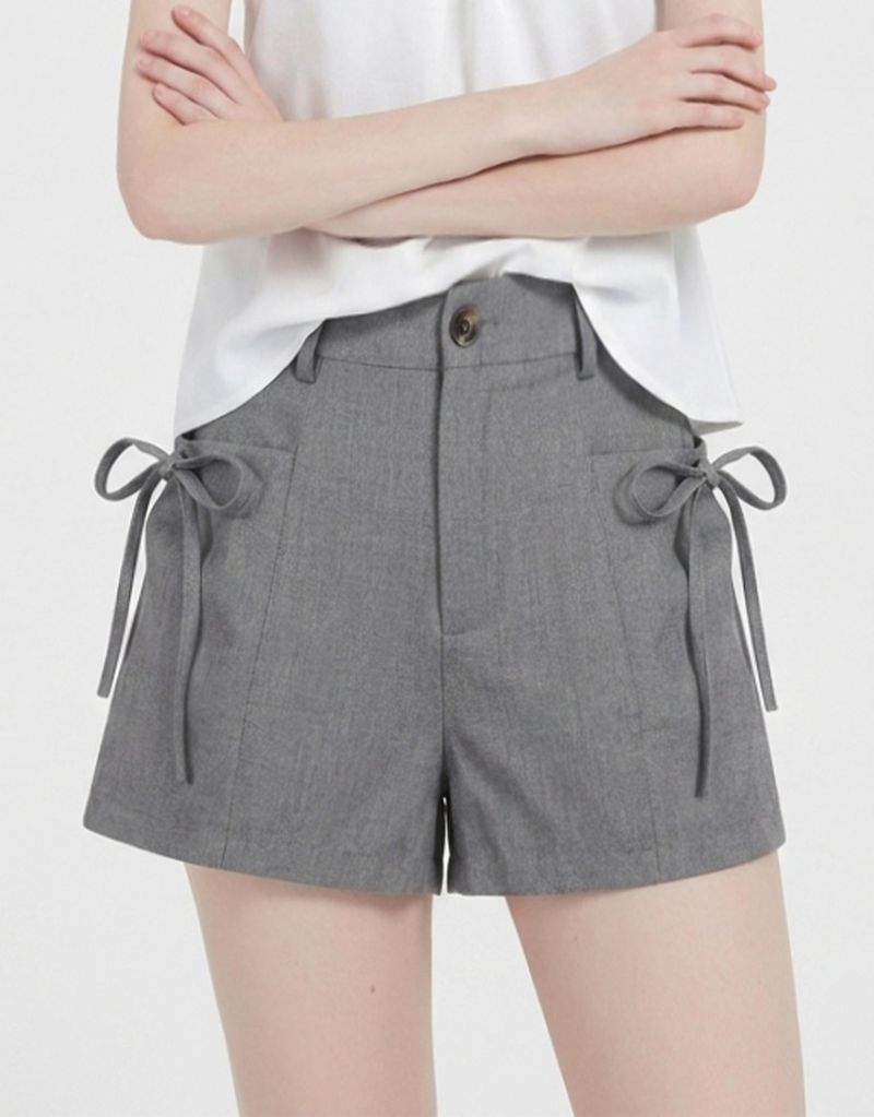 TWEEDY-A（ツウィーディア）の「リボンリネンサマーショーツ Grey（パンツ）」