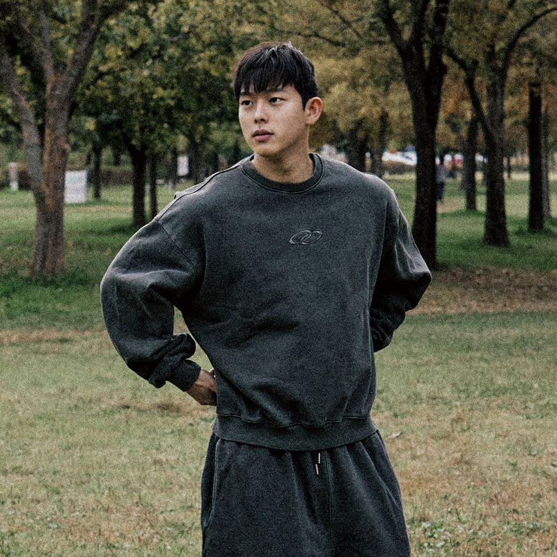 VINTAGE PIGMENT WASHED SWEATSHIRT DARK GRAY
