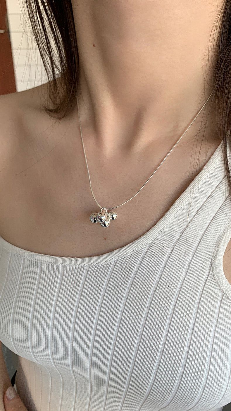 Grapes symbol silver necklace