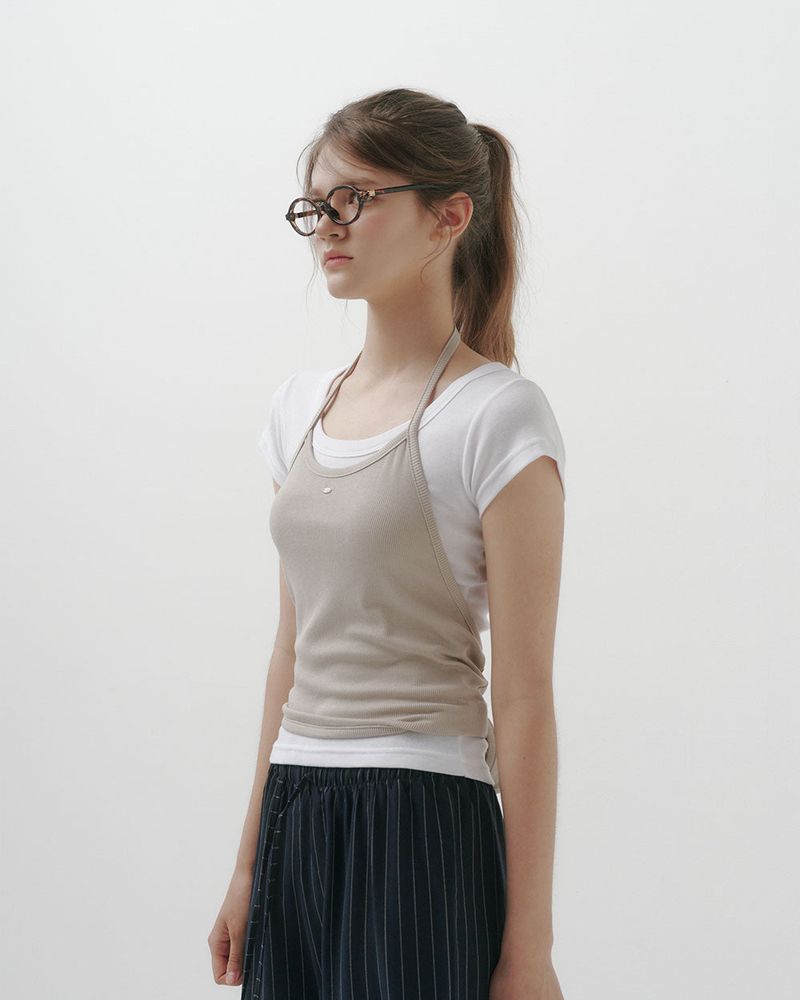 [MADE] Vibe, ribholter neck tank top