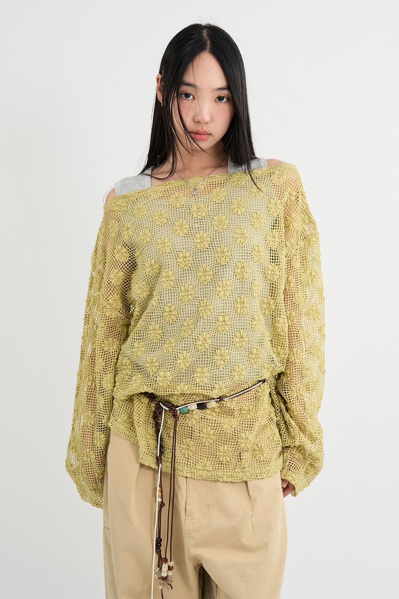 Mitten Summer Flower Knit