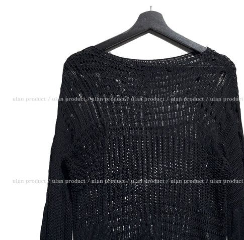 Luffy Openwork Damage Long Knit