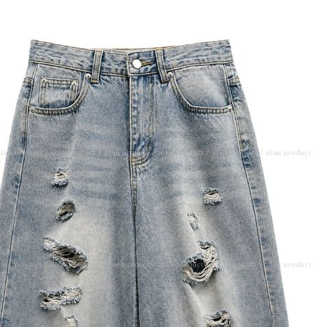 Becky Rough Damaged Denim Pants