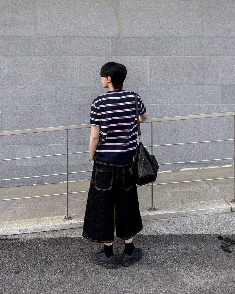 Diron Striped Henley Knit