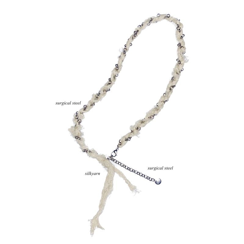 silkyarn chain necklace (ivory)
