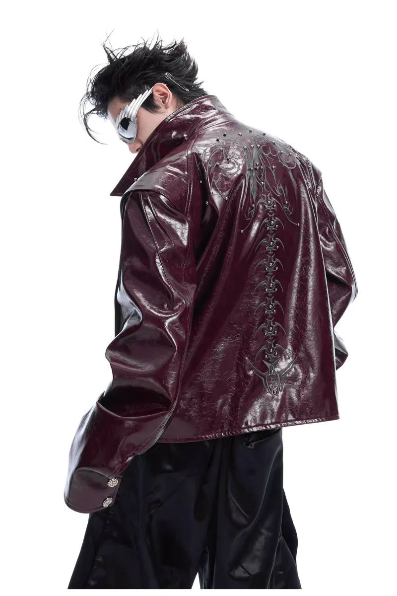 Argue Cultureの「Studded Embroidered Spine Leather Jacket（Jackets/Outerwear）」