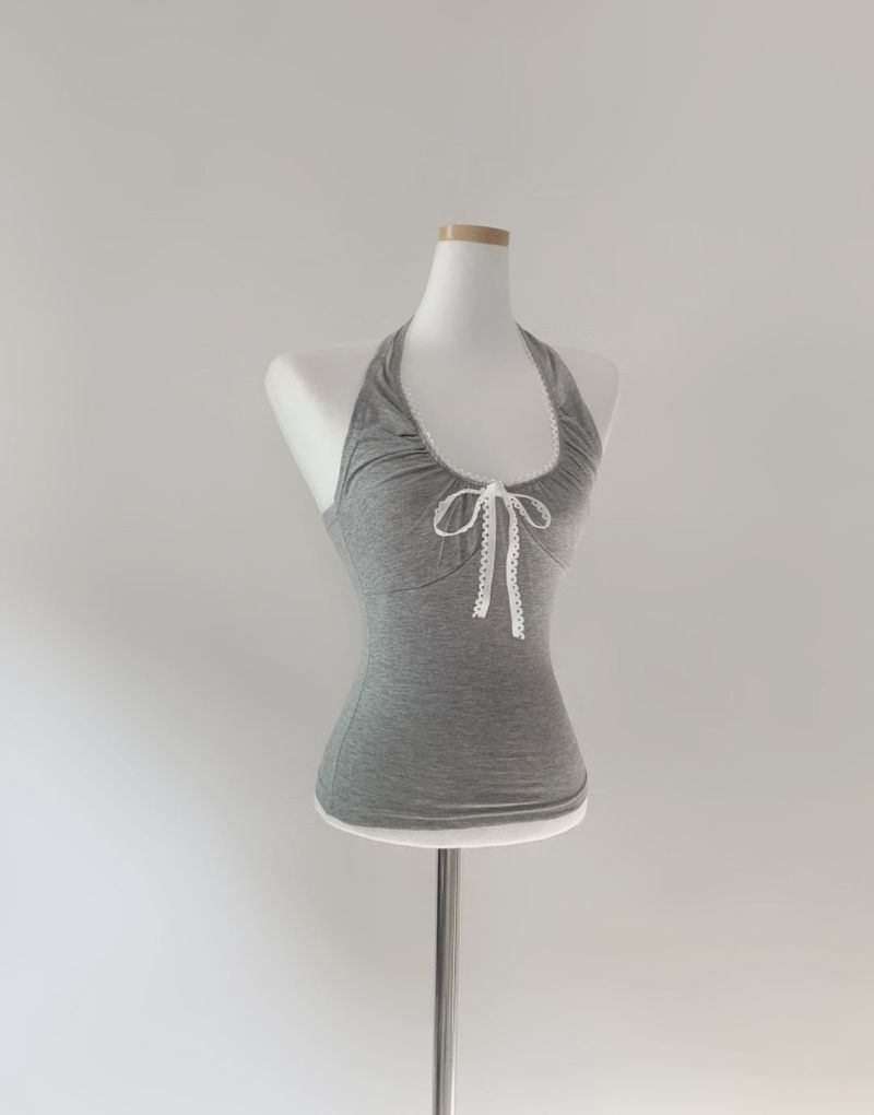 Sidia strap halter top (light gray)