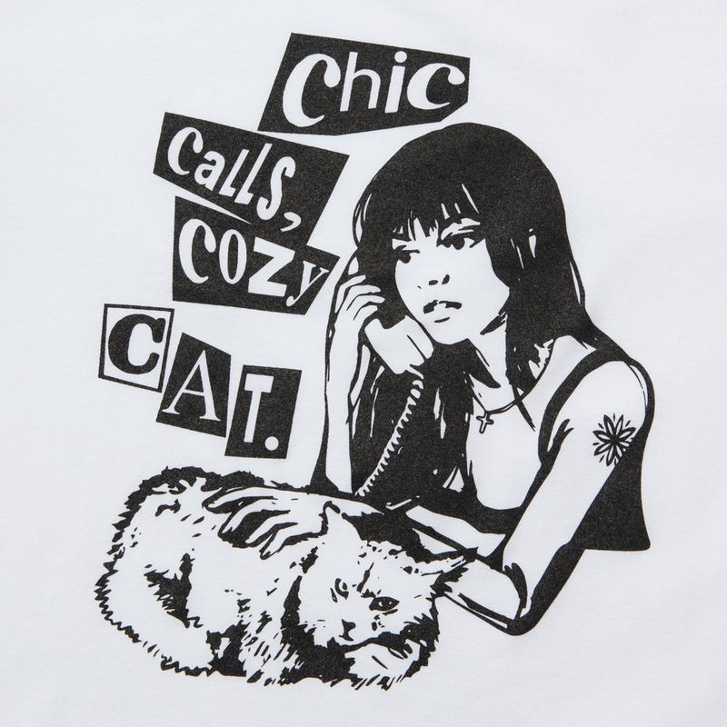 COZY CAT CROP T-SHIRT (WHITE)