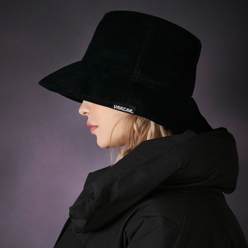 wide brim washing bucket hat black