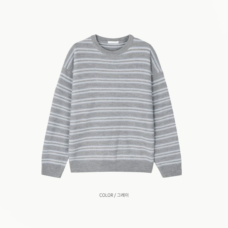 Reverse stripe knit 2COLOR