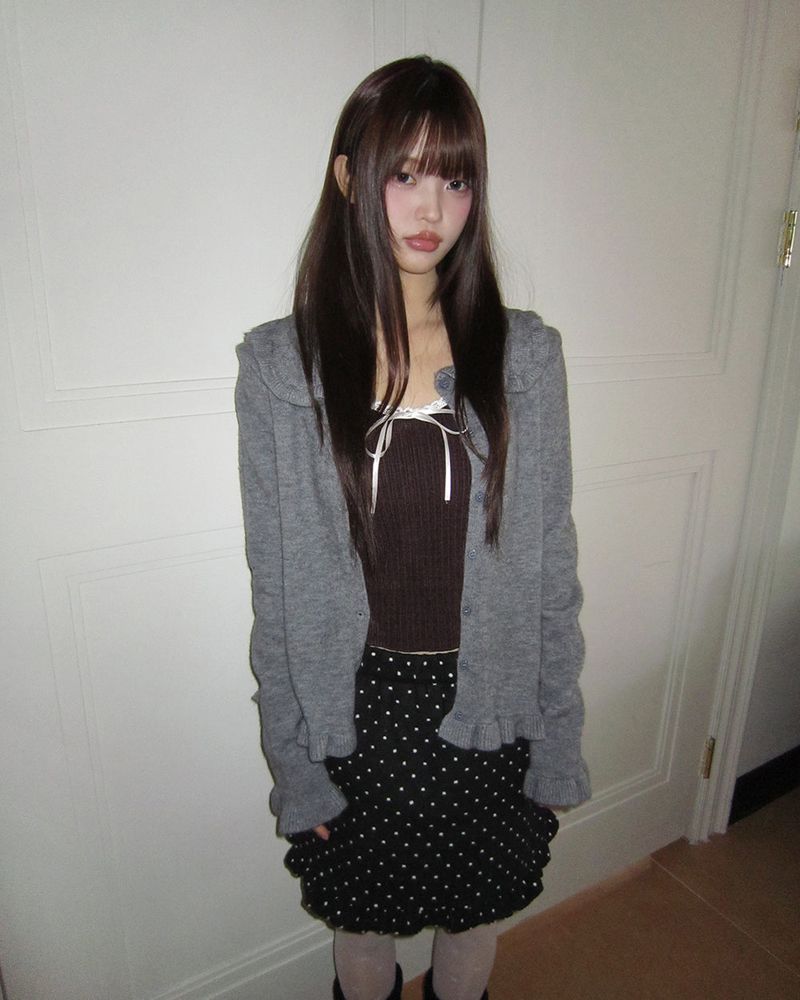 Noda Side-Button V-Neck Knit Button Cardigan