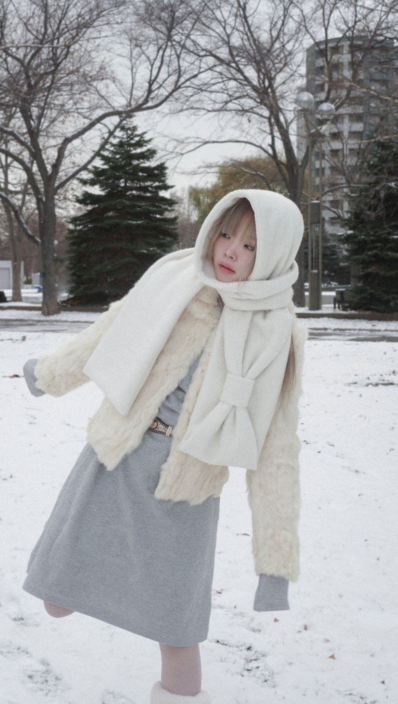 Ribbon Muffler_Fairy ivory