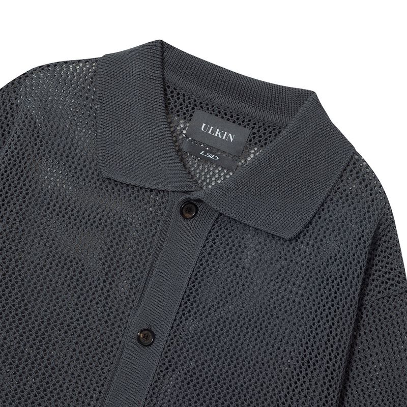 [ULKIN] MUGUNG Crochet Half Shirt_Charcoal