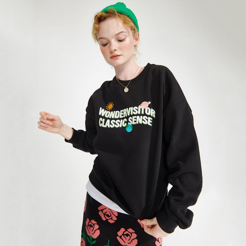 wonder visitor（ワンダービジター）の「Stella sweat-shirts [Black]（Tops）」