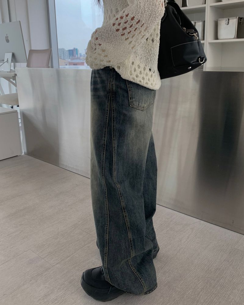 サイドステッチデニムパンツ