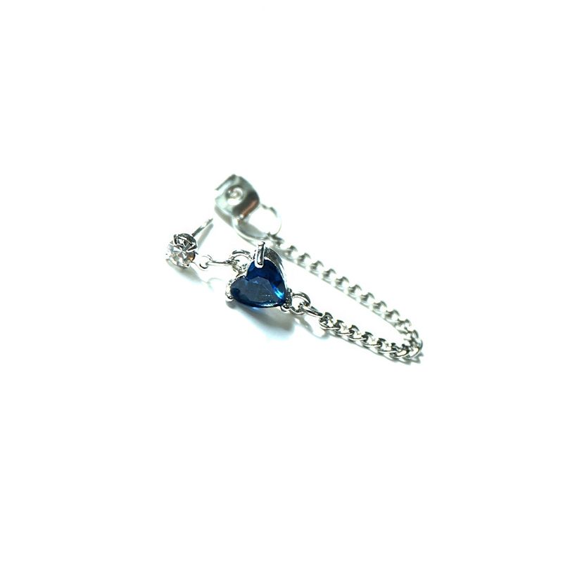 BLUE HEART JOIN EARRING
