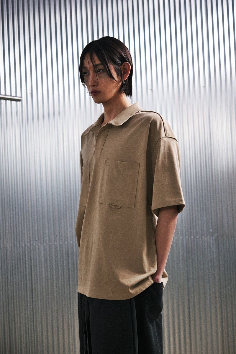 N-BT POCKET 1/2 COLLAR-TEE (Beige)