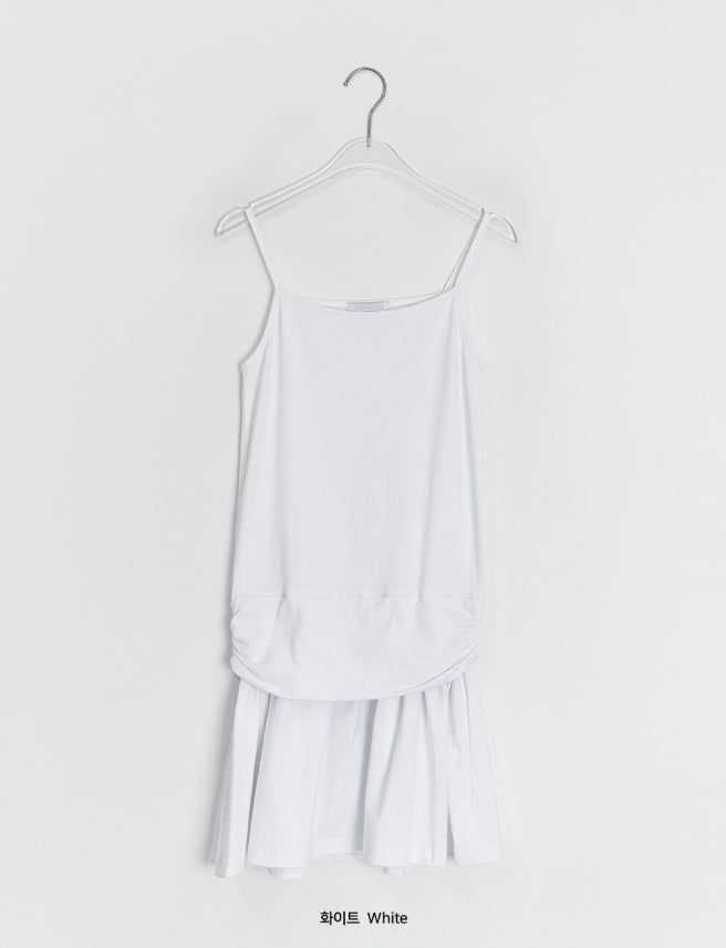 Garta Shirring Layered Sleeveless One Piece