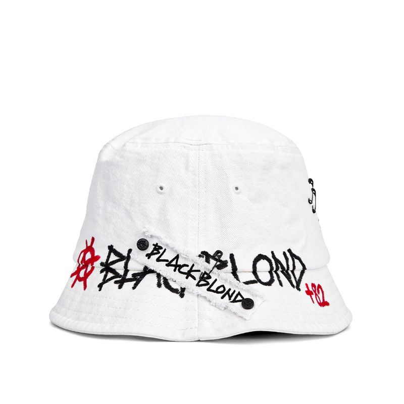BBD Smile Logo Denim Bucket Hat Custom Ver. (White)