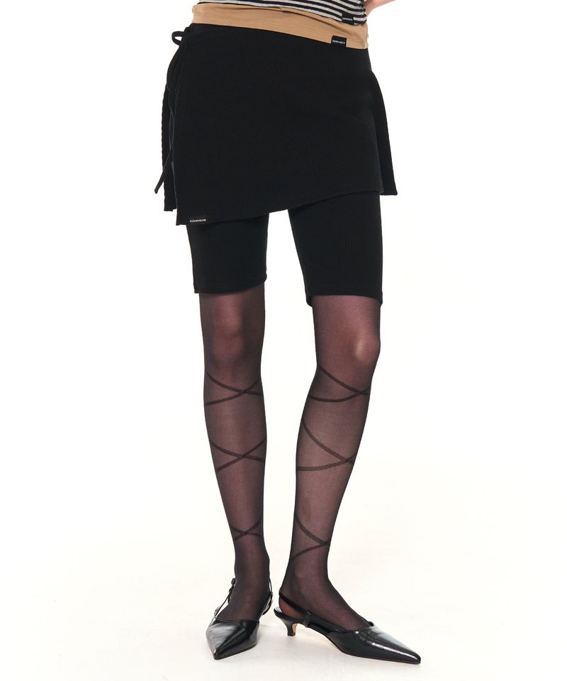 ZIZEMUSEUM(ジゼミュージアム)の「BIKER LAP SKIRT SHORTS (BLACK)(Pants)」