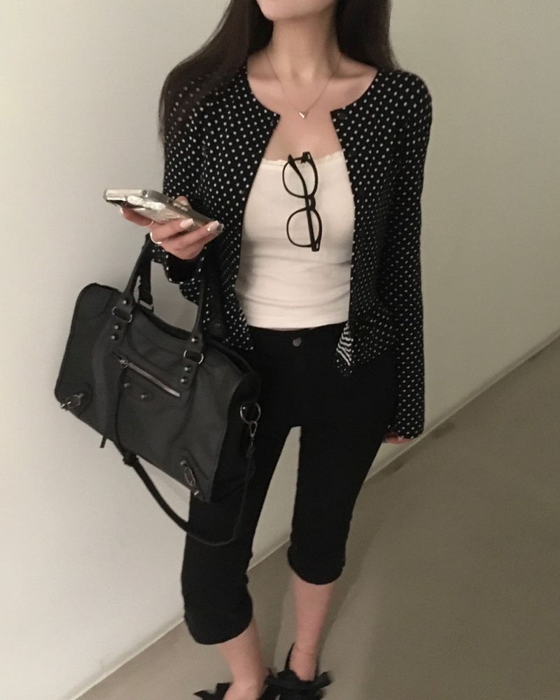 [MADE] Cloud, frill dot cardigan