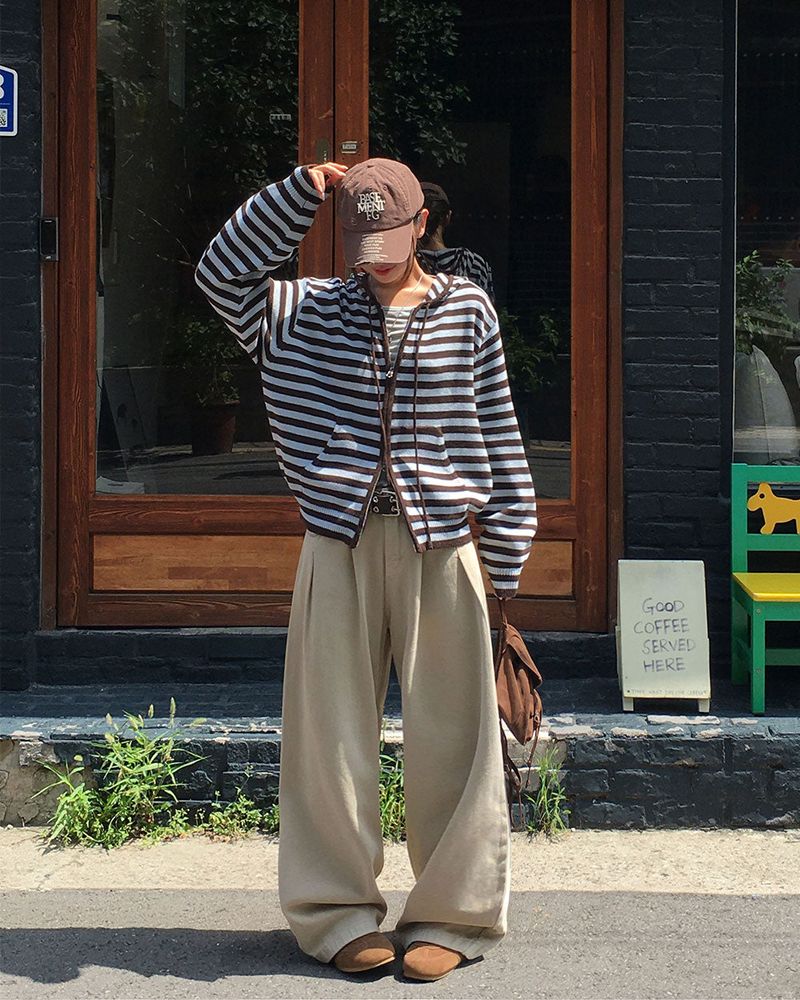 [MADE] Spell Food Border Knit Zip-Up