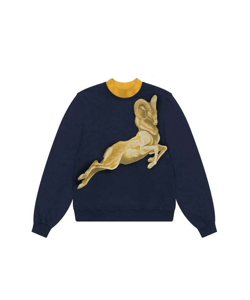 Double Rib Sweatshirt - Dall Sheep _ NAVY